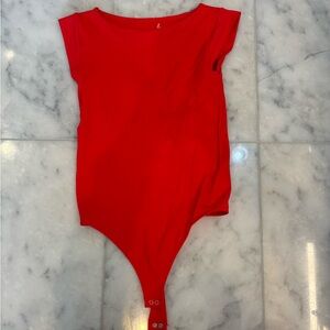 Free People Bright Red Kids Bodysuit